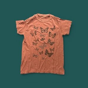 5/$25 Full Tilt Oversized Graphic Butterfly Vintage Dyed Tee